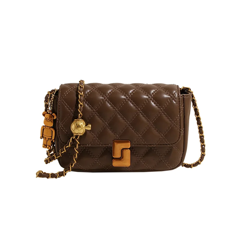 

Стеганая квадратная сумка 2025 года, женская роскошная сумка через плечо с цепочкой, дизайнерский слинг через плечо для универсального применения