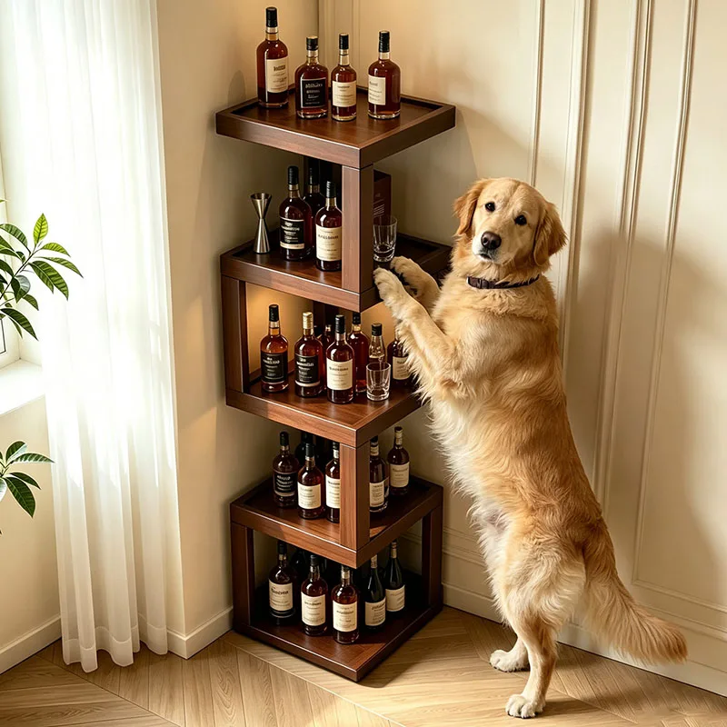 Modern Wood Wine Cabinet Mobile Restaurant Storage Display Luxury Shop Bar Cabinet Designer Vitrina Chinese Style Furniture