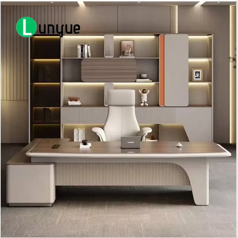 Luxury Modern L-Shaped Executive Desk High-end New Design for Office Building Project Wholesale Furniture