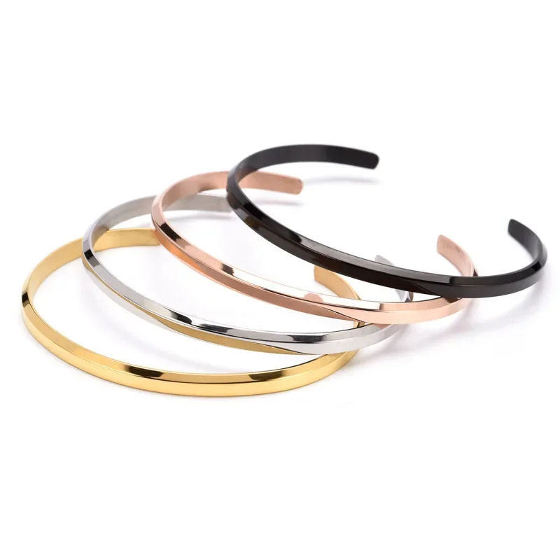 DW Fashionable Titanium Steel Bracelet Solid Color Simple Logo Design Multi-Color Options Available In C- Shape Bracelets