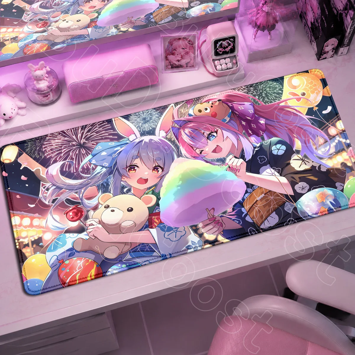 XXL Speed Office Cabinet Desktop Mats Laptop Anime Girl E-sport Gamer Mouse Pad Large HD Printing Hololive Kikirara Vivi Mauspad view 2