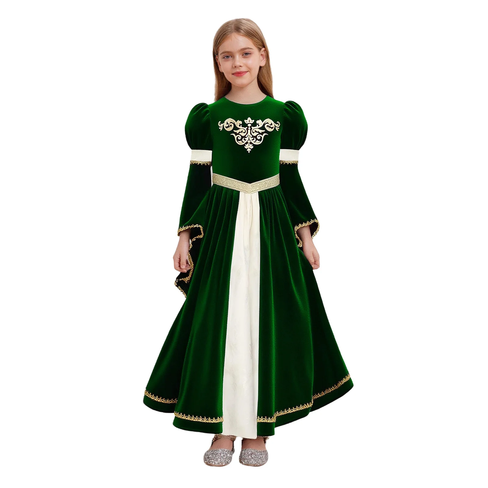 

Medieval Royal Palace Princess Costume Long Dress Elegant Maxi Dress Up for Renaissance Themed Party Halloween Dress