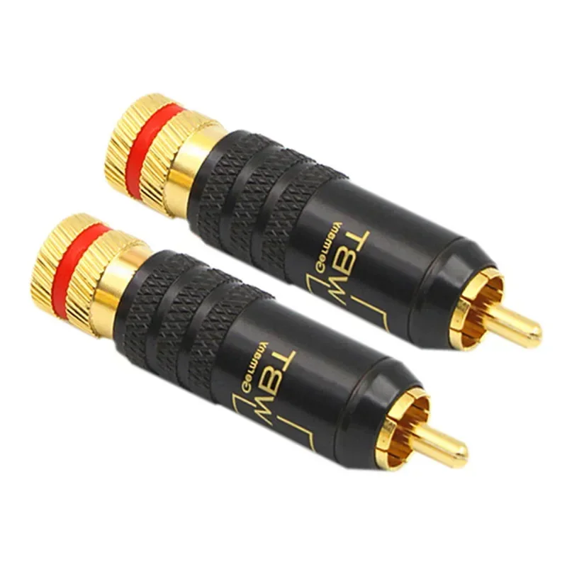 RCA Plug Male Connector Headphone Jack Gold Plated Copper WBT-0144 With Screw Locking For Soldering Audio Video Cable