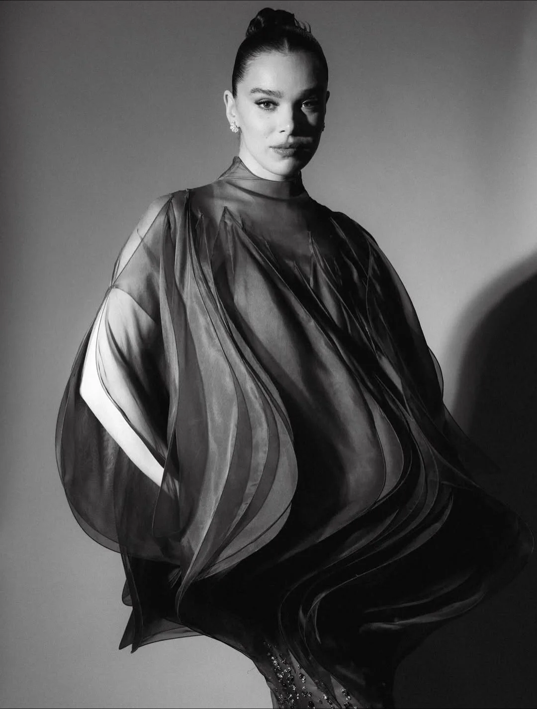 Robe de soirée sirène noire avec perles de cristal, manches chauve-souris à col haut, robe de bal longue en organza transparent, invité de mariage formel