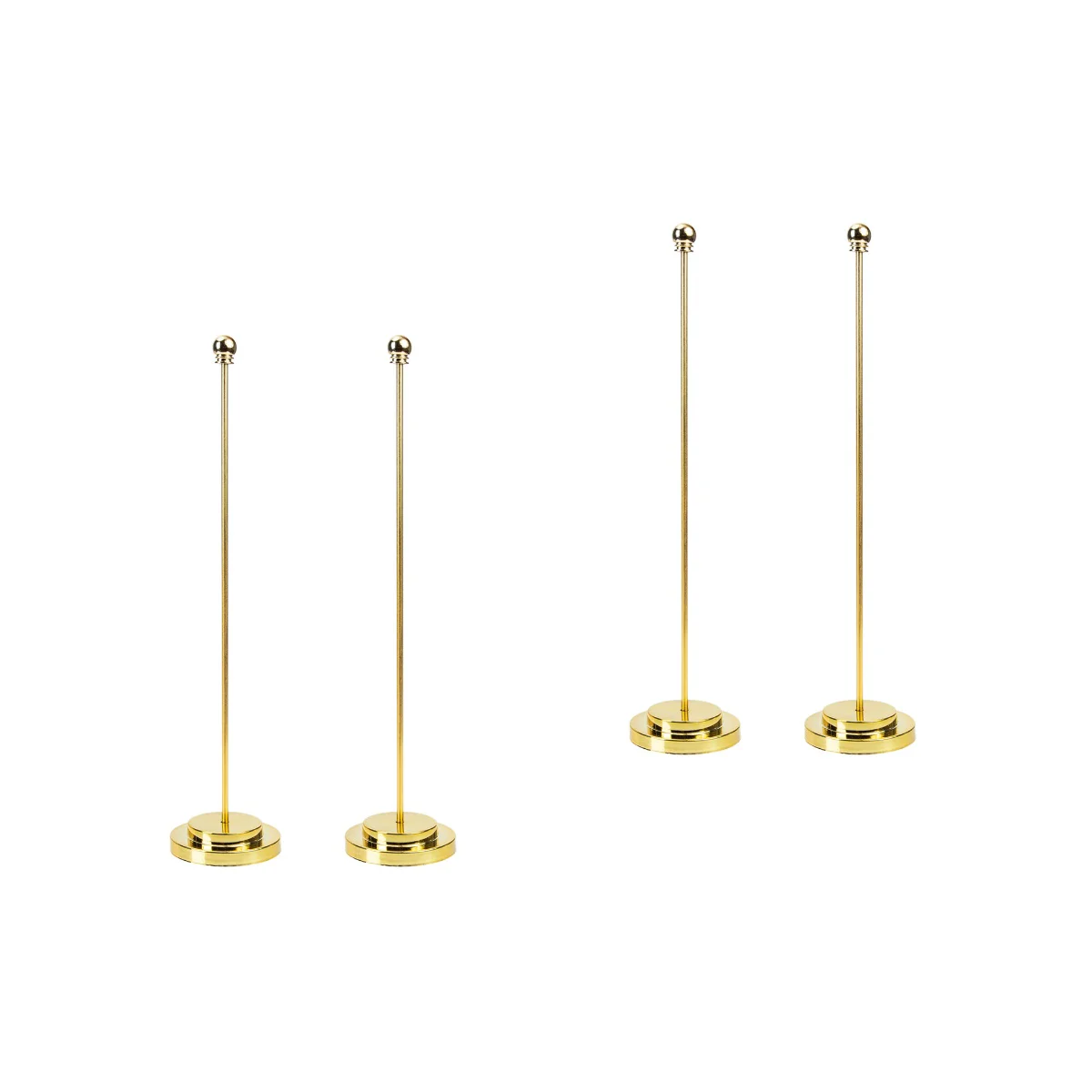 

Set of 2 Desk Flag Holders Table Pole Stand for Home Fixator Flagpole Poles Golden Metal