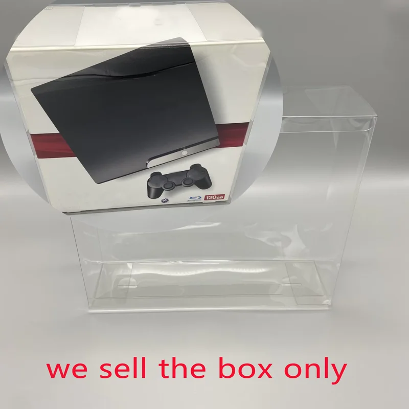 Transparent clear PET cover For Playstation 3 for PS3 slim super slim game console storage display box Collection case