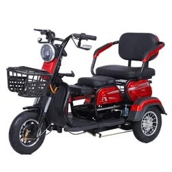 Powerful Family Parent Child Electric Scooter for Adults 1000w 60V Small 3 Wheel Electric Tricycles 3 Seats for Elderly Women