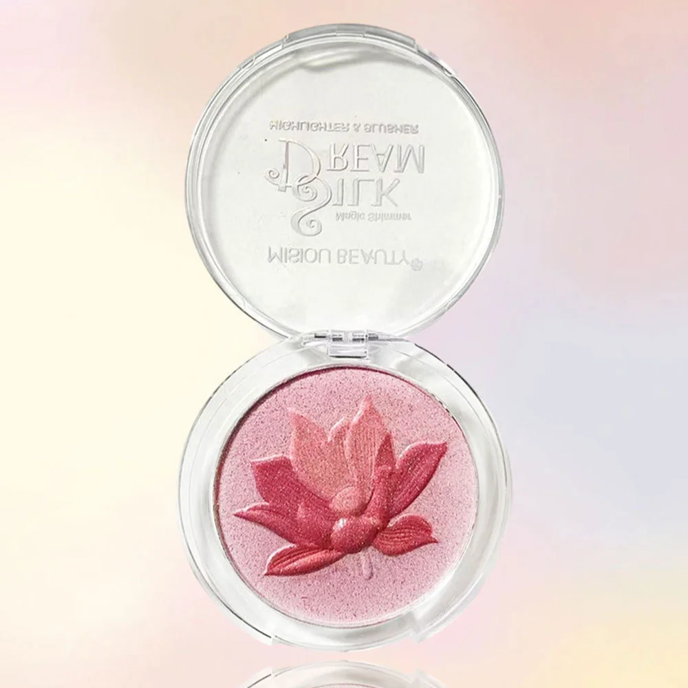 Matte Lotus Embossed Powder Blush Natural Multifunction Blush Eyeshadow Tray Multi-purpose Facial Contour