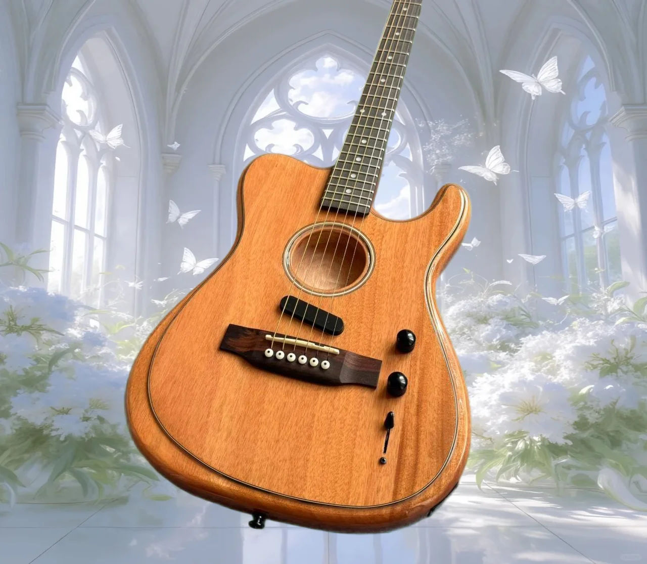 Professional High quality round hole semi-hollow Jazz guitar, wooden bridge, wooden string version, in stock