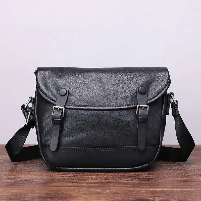 New Men's Leather Shoulder-Bag Fashion Korean-Style Full Grain Full-Grain Leather Messenger Bag Casual Sports Bag