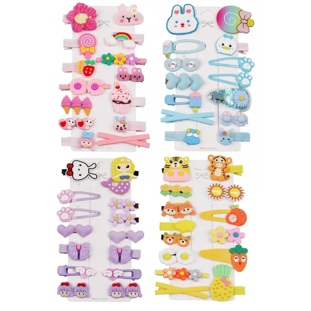 

Заколка для волос, детские аксессуары для волос ярких цветов, цветы и фрукты, набор радужных заколок, милая заколка для волос с мультяшными животными для девочек, упаковка