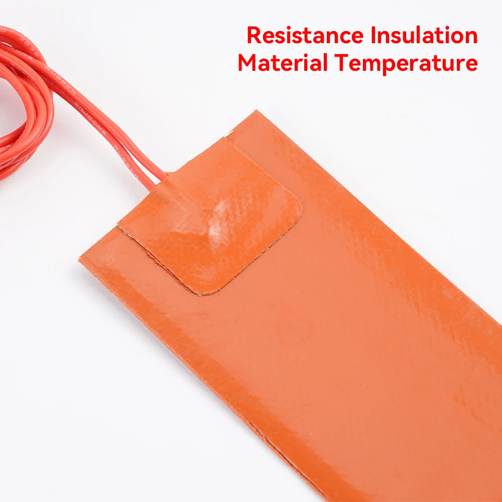 Silicone Rubber Heating Pad Sticker 12V 50W Car Engine Oil Tank Heater Pad Waterproof Heating Mat Warming Accessorie 50x100mm