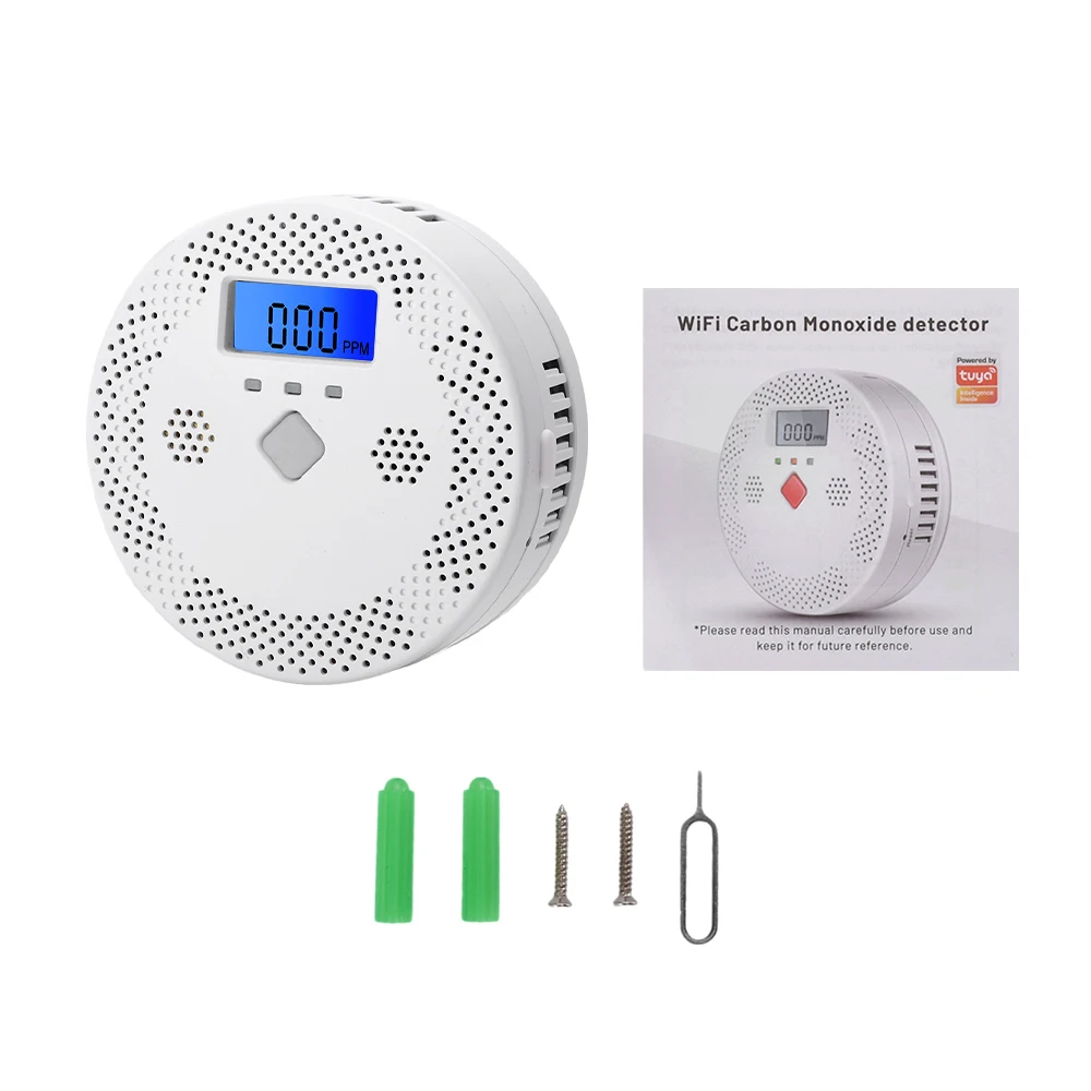 Tuya WiFi Smart Carbon Monoxide Detector Alarm For Home Security System CO Poisoning Siren Smoke Fire Alarm Firefighters