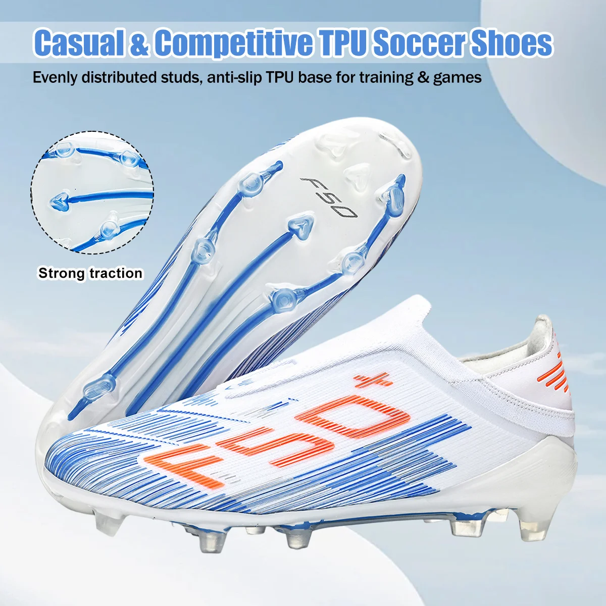 Unisex AG FG Football Shoes Durable Non Slip Studs Lightweight Soccer Cleats for Adult Players Outdoor Lawn Soccer - view 4
