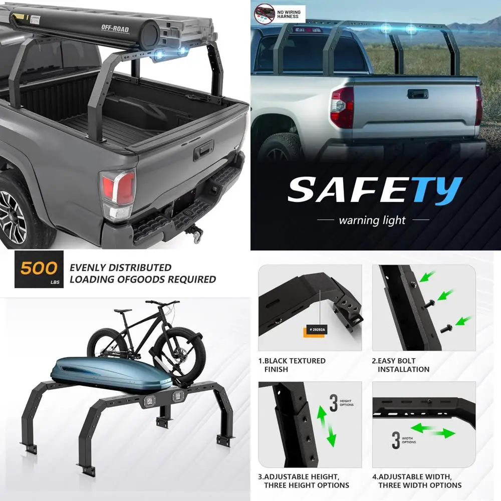 شريط إضاءة LED مجهزة لسرير الشاحنة حامل شحن أوفرلاند متوافق مع موديلات تاكوما 2005-2025 و2022-2025 تندرا