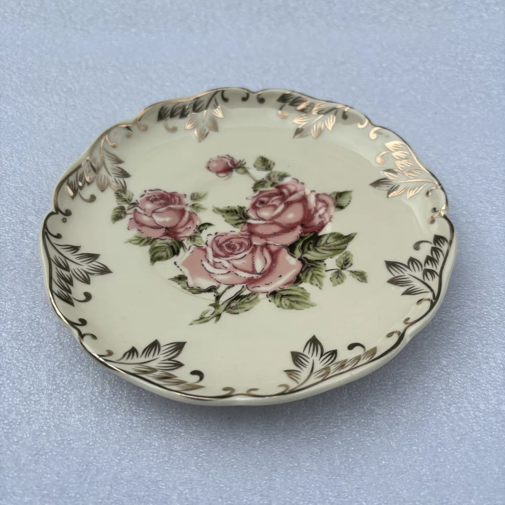 European-style Light Luxury Ceramic Cheese  Plates, Coffee Saucers, Afternoon Tea Snack Plates, Small Food and Dim Small Tray