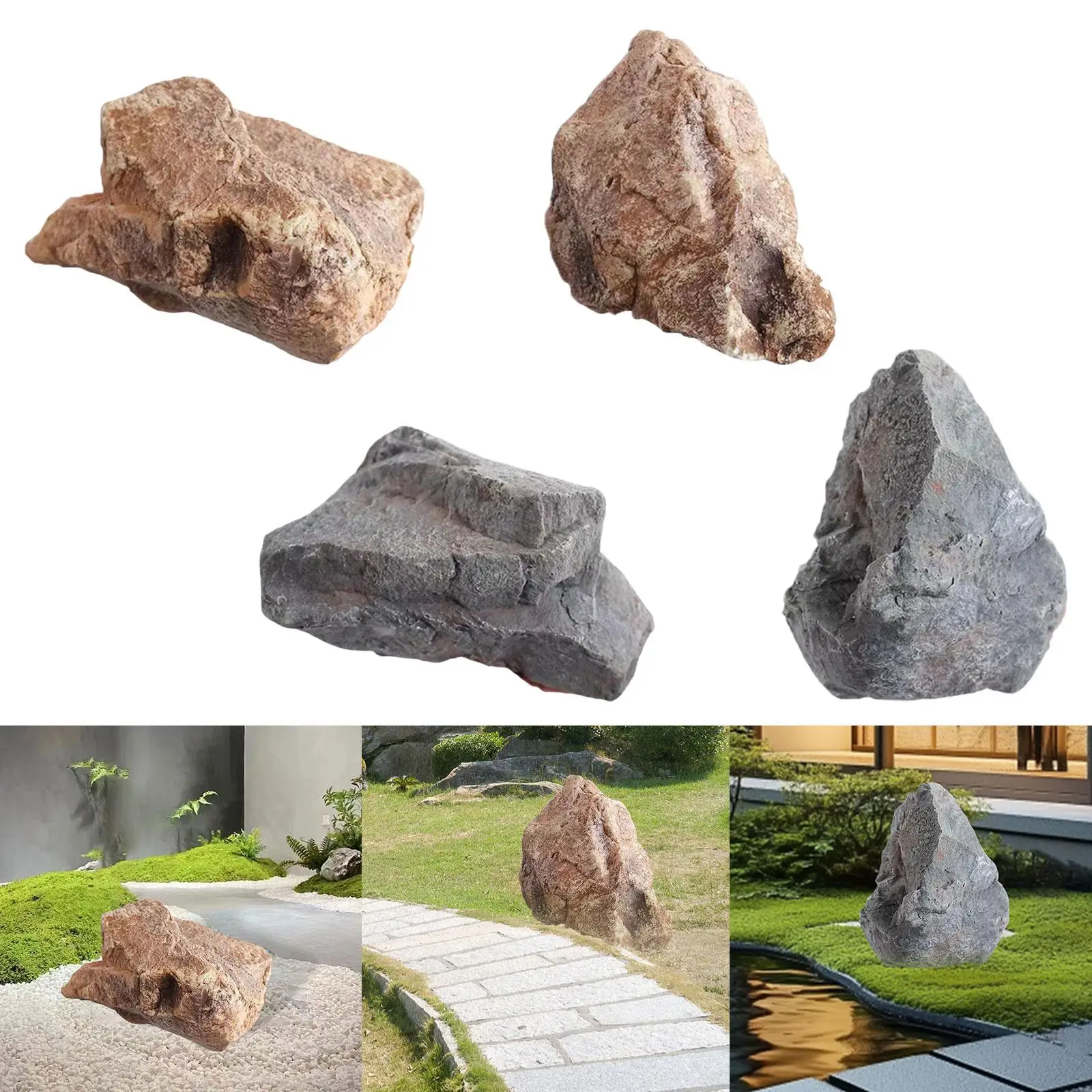 1Pc Artificial Landscape Rock Realistic Decoration Foam Simulation Stone,for Stations Community Courtyard Indoor Outdoor Squares