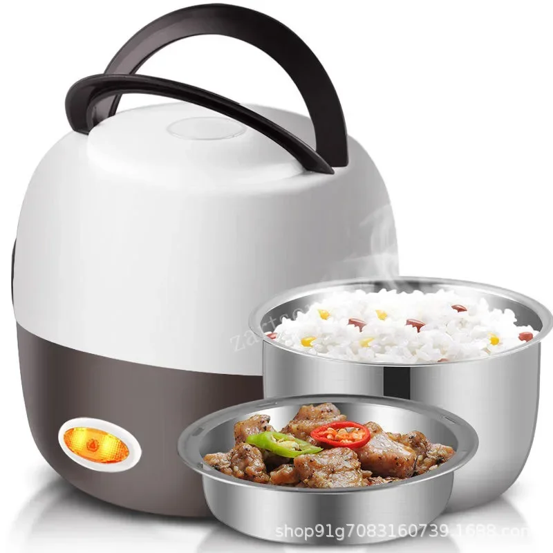 

Mini Electric Rice Cooker Stainless Steel 2/3 Layers Food Container Steamer Portable Meal Heating Lunch Box Heater Warmer Bento