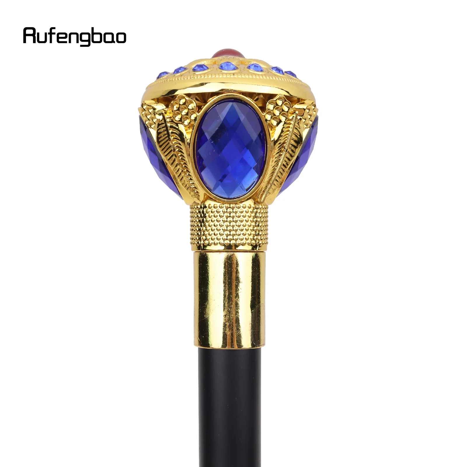 Golden Blue Flower Ball Fashion Walking Stick Decorative Stick Cospaly Vintage Party Fashionable Walking Cane Crosier 91cm