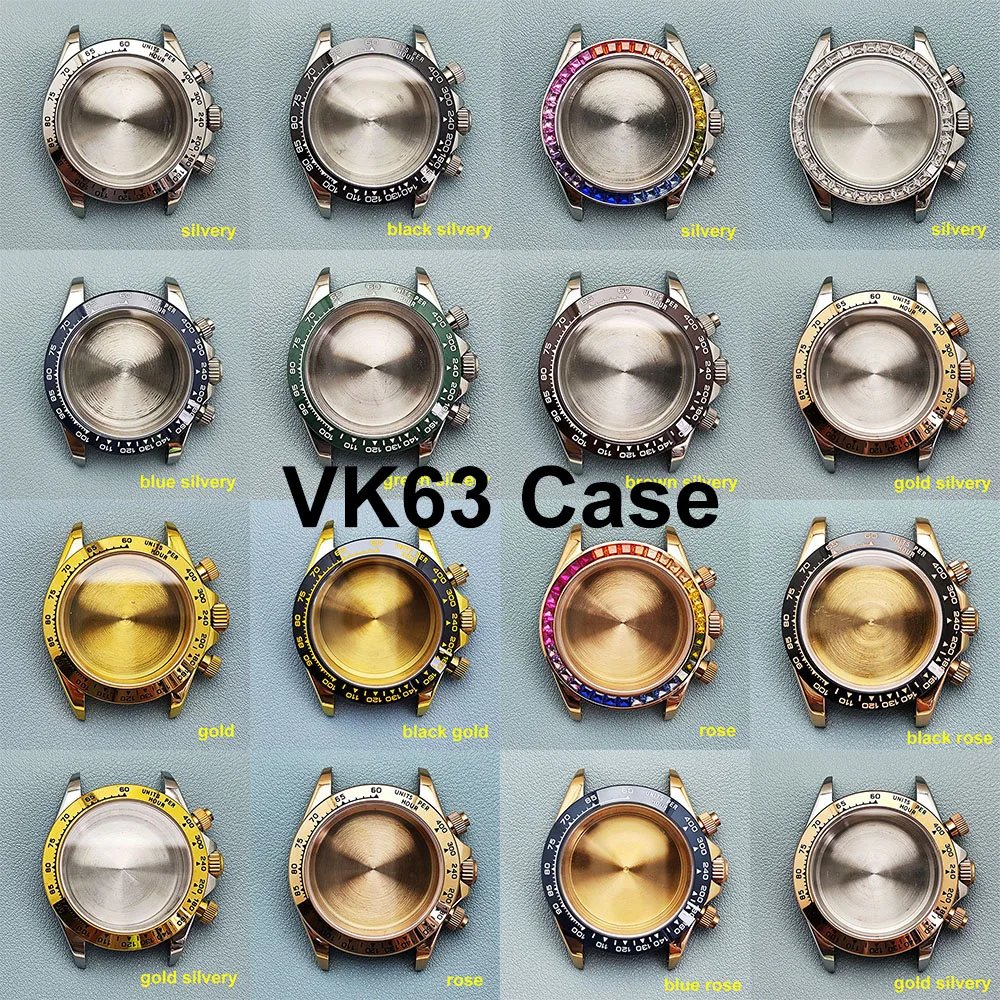 

Новый корпус VK63, корпус 39 мм, мужские кварцевые часы из нержавеющей стали, подходят для часов с механизмом VK63, аксессуары