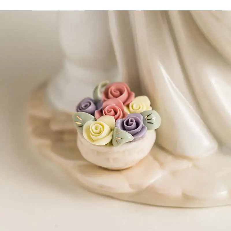 Graceful Beauty Statue Angel Characters Ceramic Sculpture Desk Decoration Figure Figurines Modern Home Decor Artwork Ornaments view 4