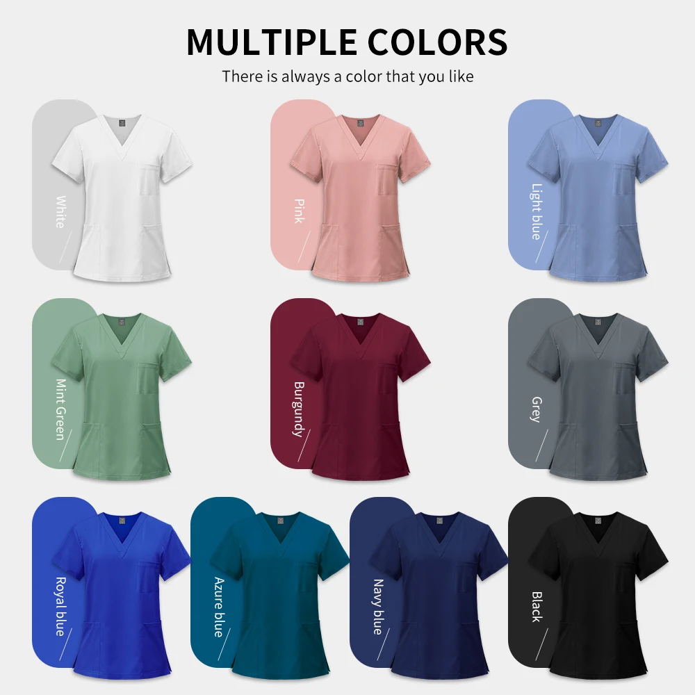 卸売ファッション V ネック医療スクラブ制服病院看護スクラブセット女性男性通気性速乾性ナース制服