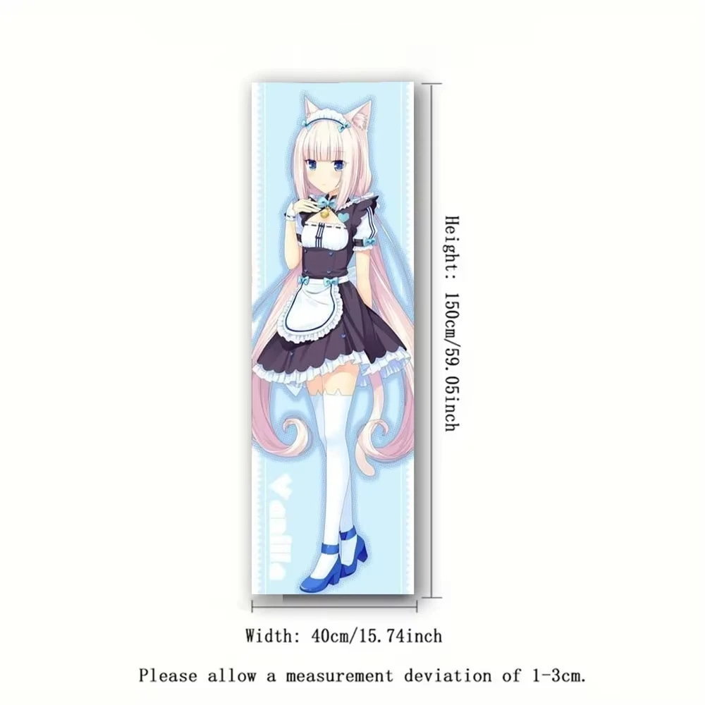 Nekopara Vanilla Anime Vertikaler Wandteppich, niedliches Katzenmädchen-Maid-Wandbehang für Schlafzimmer- und Wohnheimdekoration – Detail 6