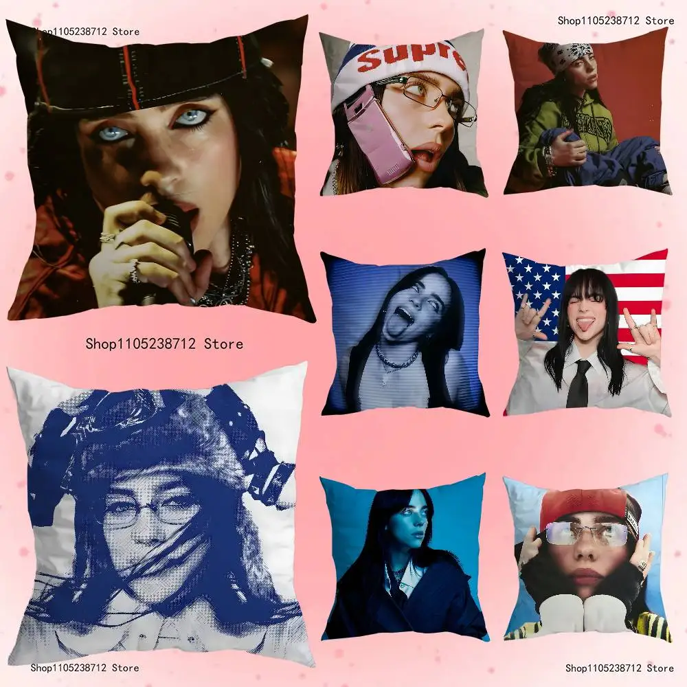 

Famous Singer B-billieS Pillow Covers Cartoon Sofa Decorative Home Double-sided Printing Short Plush Cute Cushion Cover