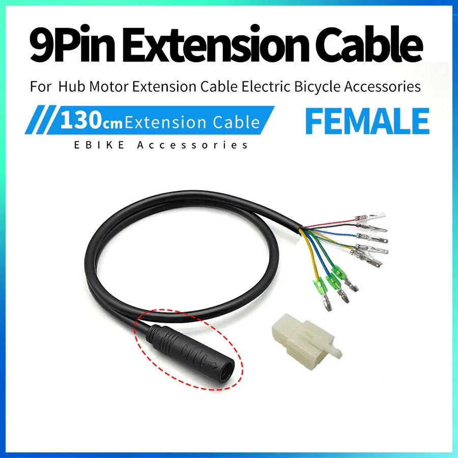 Julet Elektrische Fahrrad Radnabe Motor Kabel Verlängerung Linie 9-Pin Umwandlung Linie Wasserdichten Stecker Ebike Teile Kabel