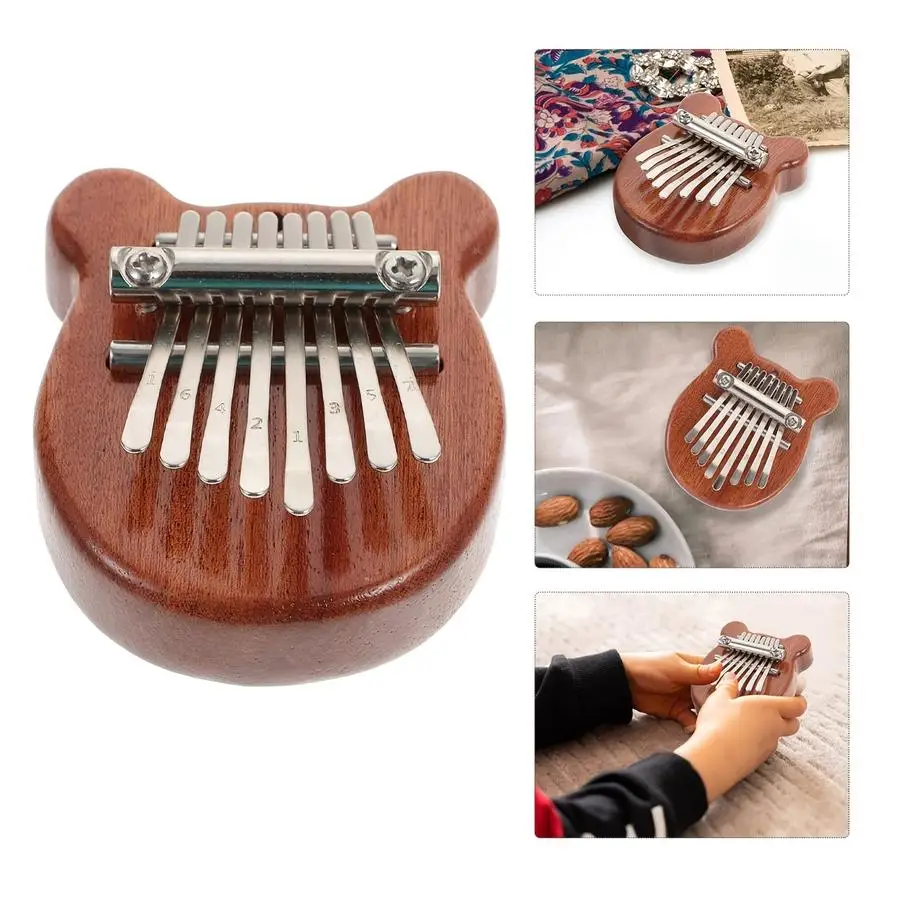 1/5/10/20/50/100pcs Keys Mini Kalimba | High Quality Wood Music Box | Solid Wood | with Lanyard, can be worn on school bag, keyc