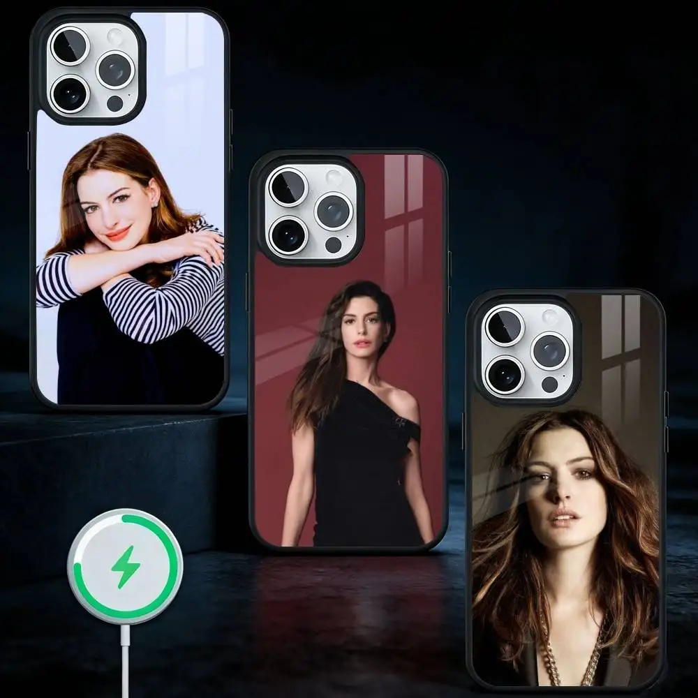 

Actor A-Anne Hathaway Phone Case For iPhone17,16,15,14,13 Plus,Pro Max Magnetic For Magsafe Wireless Charging