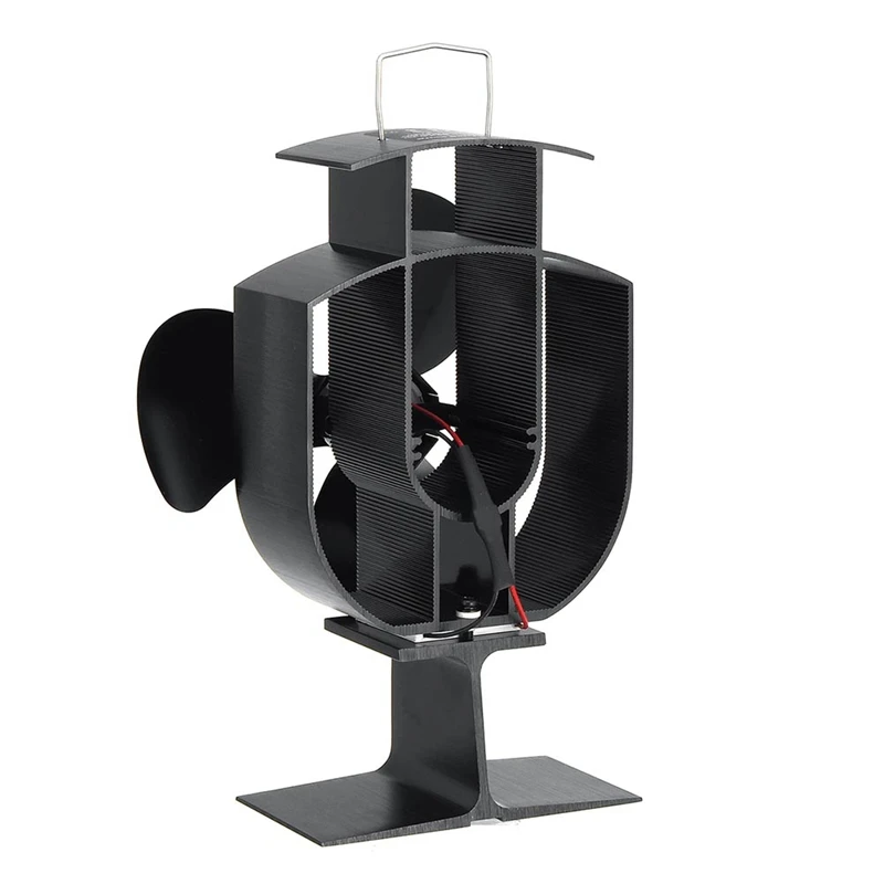 Ventilador de estufa de leña de diseño pequeño, ventilador de chimenea para quemador de leña, negro, TP2001-3