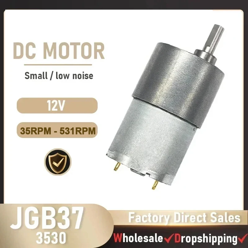 JGB37-3530 12V DC Motor Micro DC Gear Reduction Motor Forward and Reverse Switching Motor Metal Gear High Torque Motor