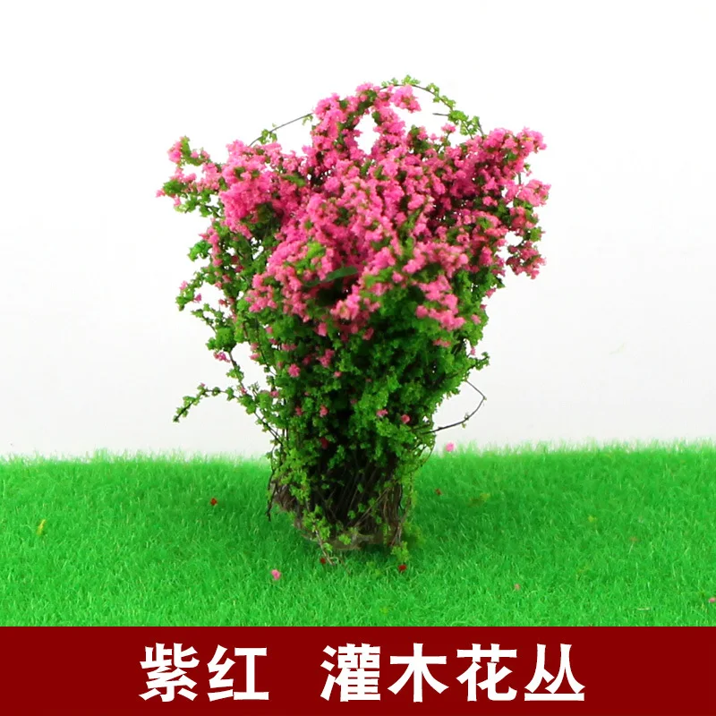 3Pcs Simulation Miniature Shrub/Flower Model Diy Plant Material For Garden/Building Sand Table Scene Layout Diorama Kit