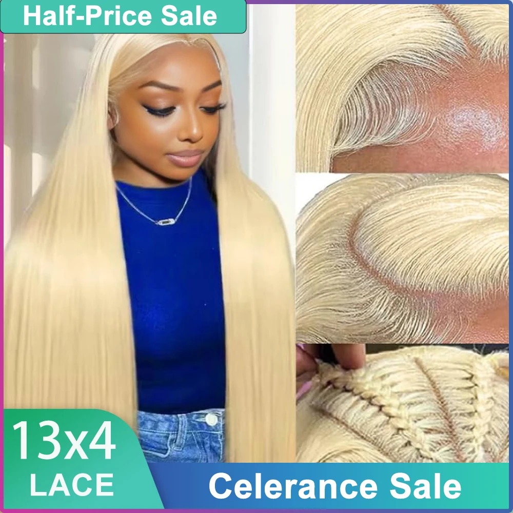 FABA Human Hair Wigs Blonde Straight Lace Front Wigs Human Hair Pre Plucked 40inch Lace Front Human Hair Wig For Women Mixed Wig