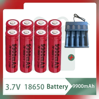 Advanced New 18650 9900mAh lithium battery,3.7V Rechargeable Battery: Optimized for High-Performance LED Flashlights