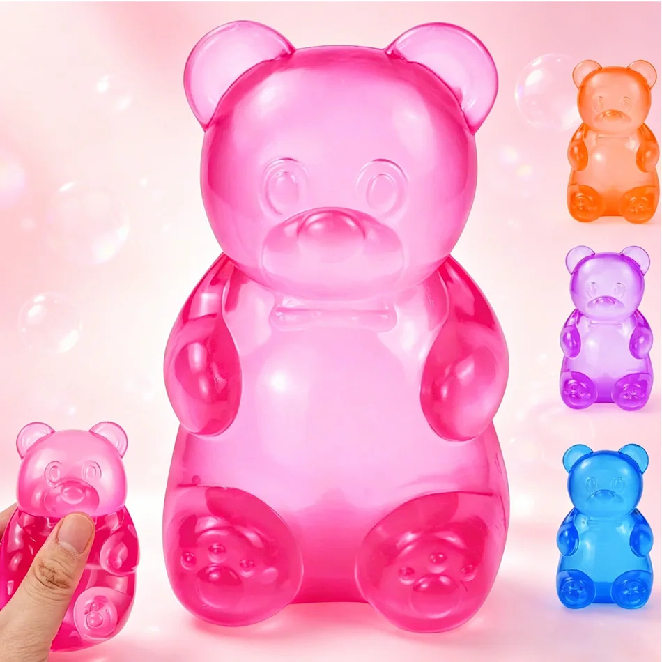 Stress Bear Squishy Ball Gummy Bear Toy Stress Relief Anxiety Sensory Tool for Focus ADHD & Calming Office Desk Gadget