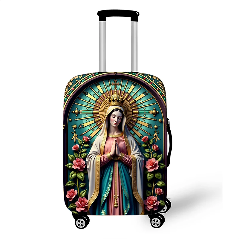 Holy Virgin Mary Print Luggage Cover 18-32 Size Lady of Guadalupe Protective Covers Elastic Trolley Travel Case Covers Gift