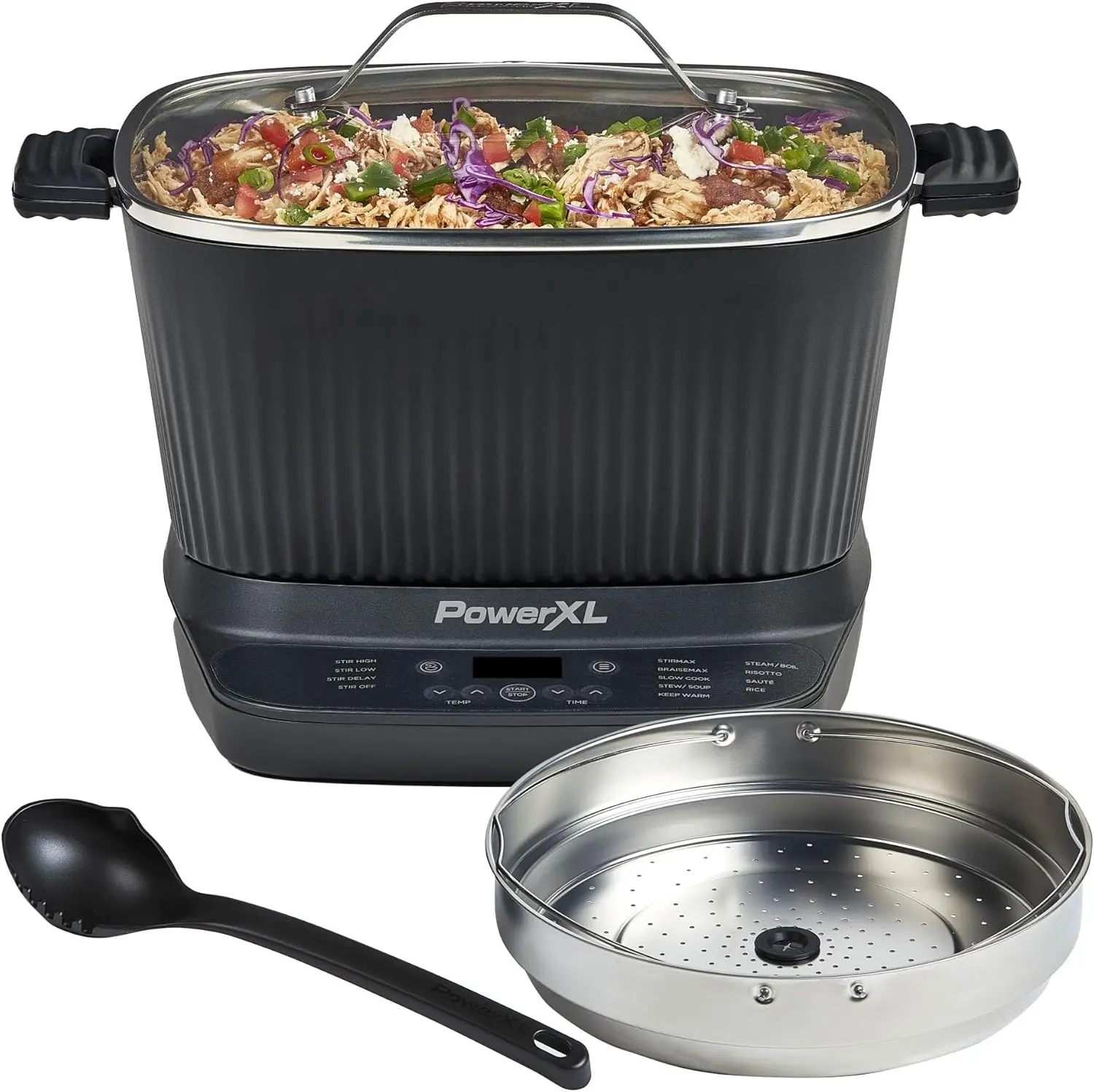 

STIRMAX PLUS 7.5 Quart Digital Multi-Cooker with Automatic Paddle to Stir and Shred, 9 in 1 programmable presets to Sauté