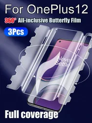 OnePlus12 Front Back Screen Protector For OnePlus 12 Soft Butterfly Hydrogel Film 1+ 12 360° All In One Full Coverage One Plus12
