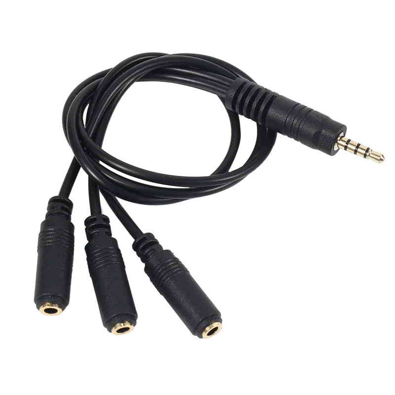 3Pcs 3.5Mm Stereo Audio Splitter Cable Gold Plated 3.5Mm (1/8 Inch) TRRS Stereo Plug Male To 3 X 1/8 Inch 3.5Mm