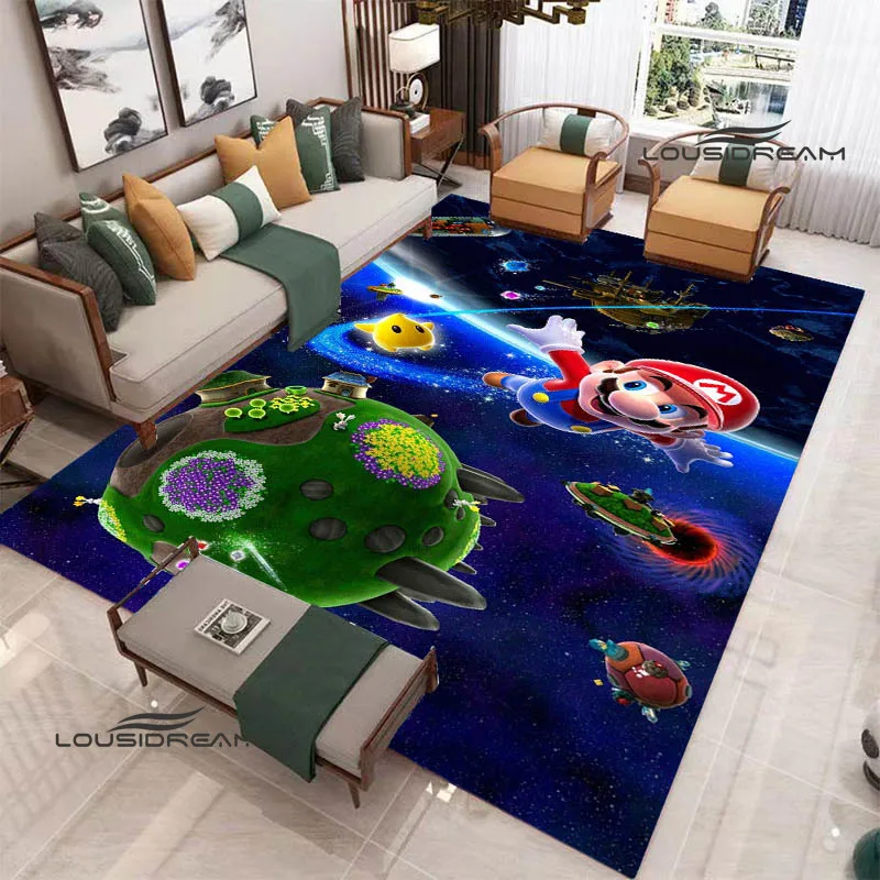 Tapis imprimés de dessin animé m-mario-bros en 3D, antidérapant, zone de coussin de yoga, pour l'extérieur, mignon, cadeau d'anniversaire