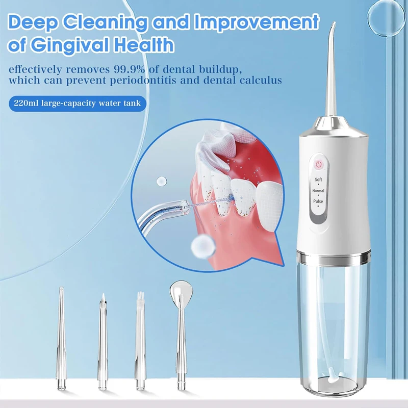 Water Flossers for Teeth Cleaning Cordless Water Flosser Portable Rechargeable Oral Irrigator 3 Modes IPX7 Water Dental Flosser