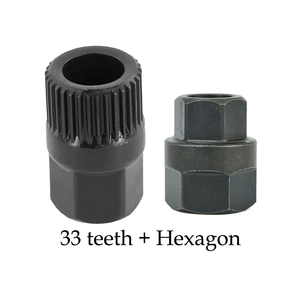 1/2pcs 33 Teeth Hexagon Generator Pulley Removal Tool Alternator Clutch Free Wheel Pulley Removal Tool Car Accessories