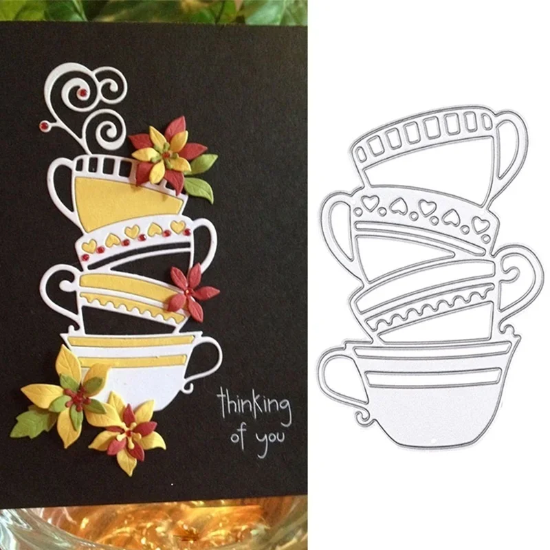 Tea Coffee Cup Metal Cutting Dies Stencils For DIY Scrapbooking Decorative Embossing Suit Paper Cards Die Template