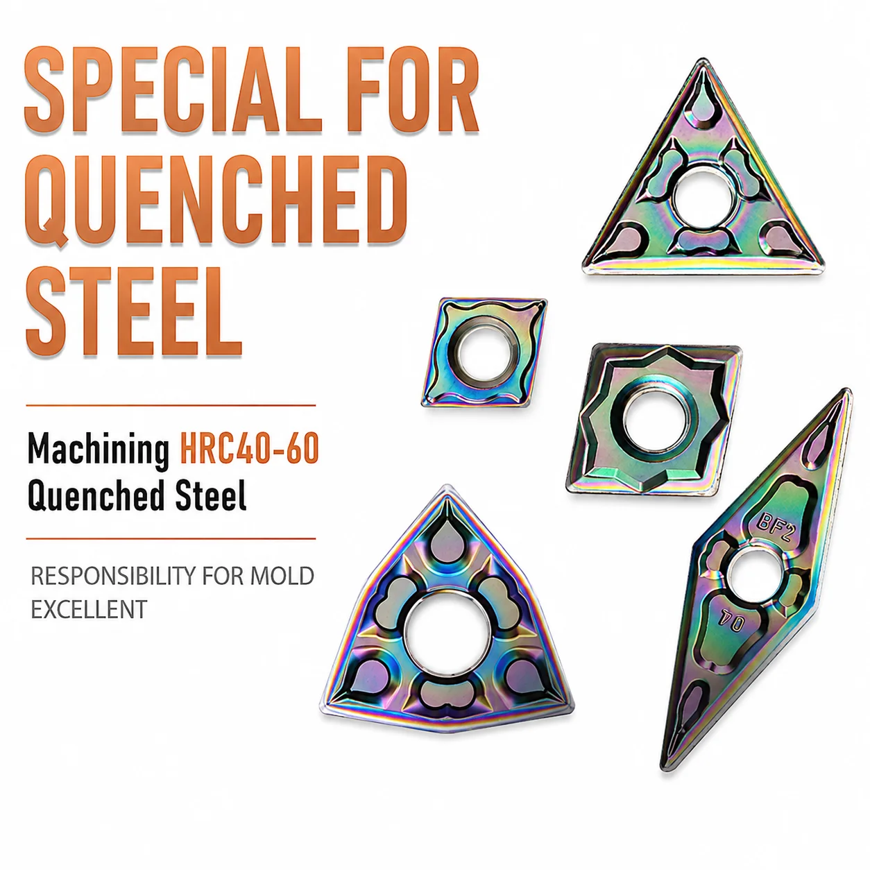 Special Inserts for Quenched Steel CCMT06 CCMT09 DCMT11 TCMT/TNMG1102 CNMG1204 TNMG1604 WNMG0804 16ER/IR APMT1135 APMT1604 MGMN