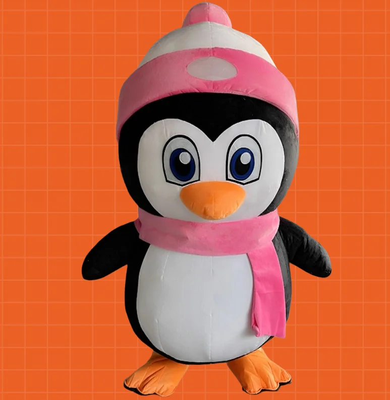 Colorful Inflatable Penguin Mascot Costume Halloween Christmas Cartoon Character Outfits Halloween Carnival Attractive Suits