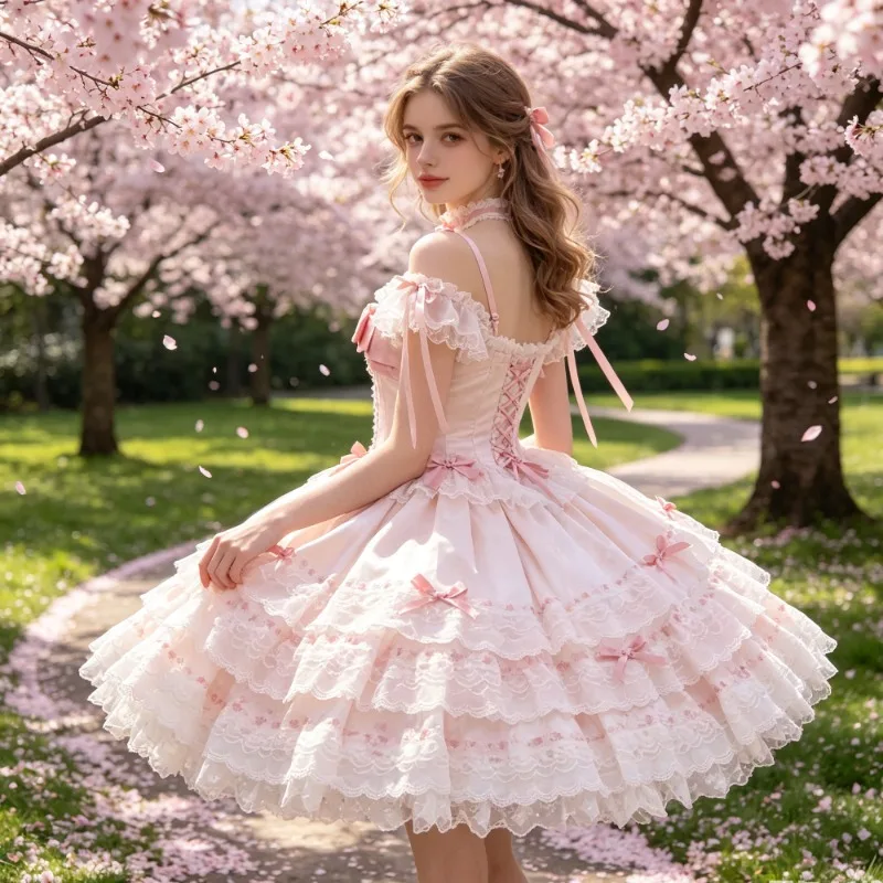 flower-and-butterfly-pink-white-ballet-style-lolita-dress-multi-layer-lace-large-butterfly-end-waist-princess-dress-lolita