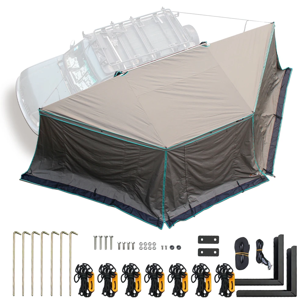 4 Arms 180 degree hard cover alucab 1.2X2 m outdoor camping car awning room