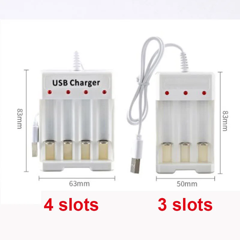 Universal USB Output Battery Charger 3/4 Slot Adapter For AA/AAA Battery Rechargeable Quick Charge Battery Charging Tools E1